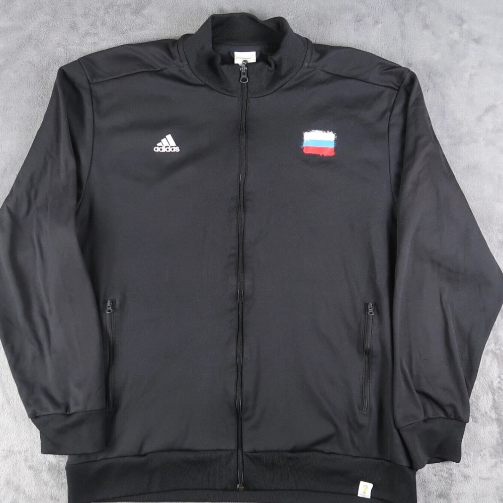 Adidas Fifa World Cup 2014 Brasil Full Zip Jacket Men's XL Black Soccer Futbol
